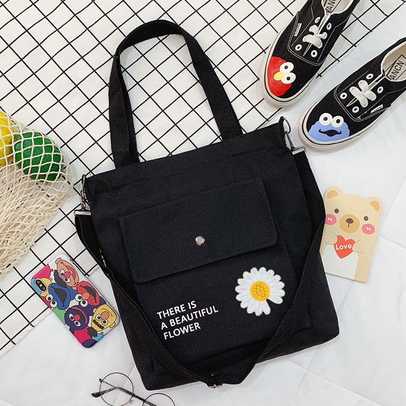 Canvas Printed College Class Portable Female Crossbody Bags
