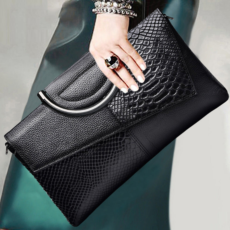 Women's Genuine Leather Clutch Fashion Large Capacity Shoulder Bags
