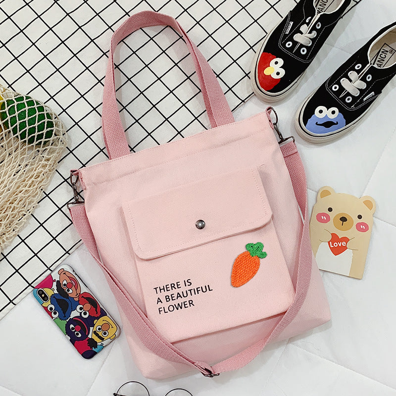 Canvas Printed College Class Portable Female Crossbody Bags