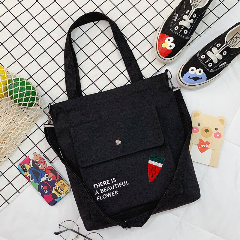 Canvas Printed College Class Portable Female Crossbody Bags