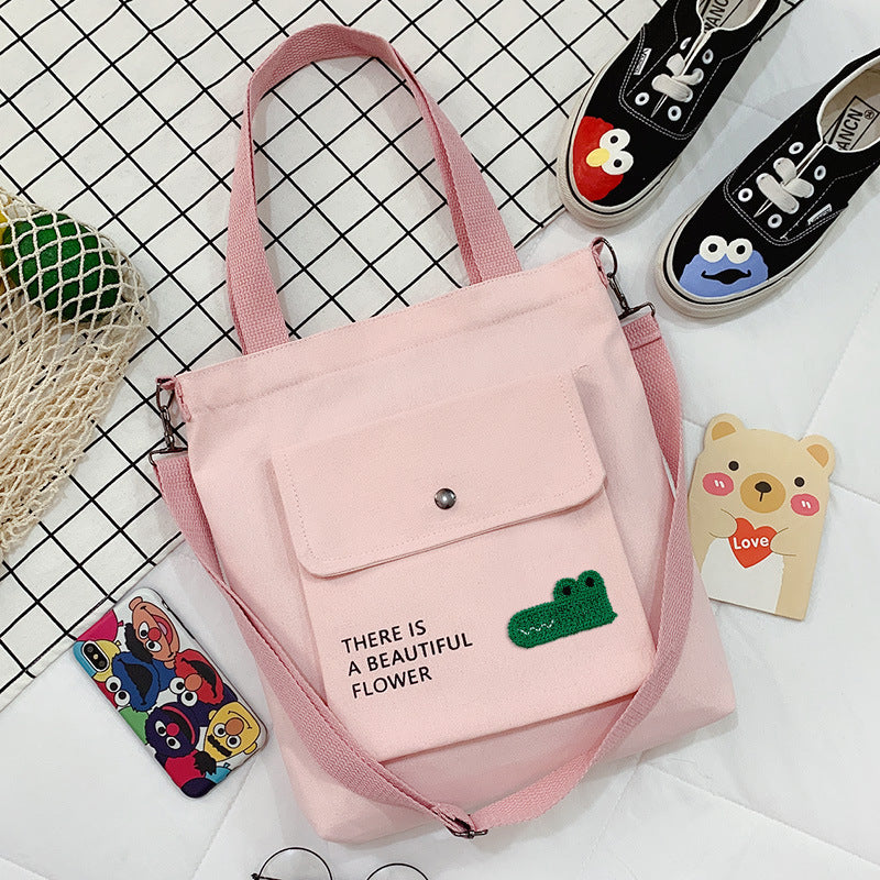 Canvas Printed College Class Portable Female Crossbody Bags
