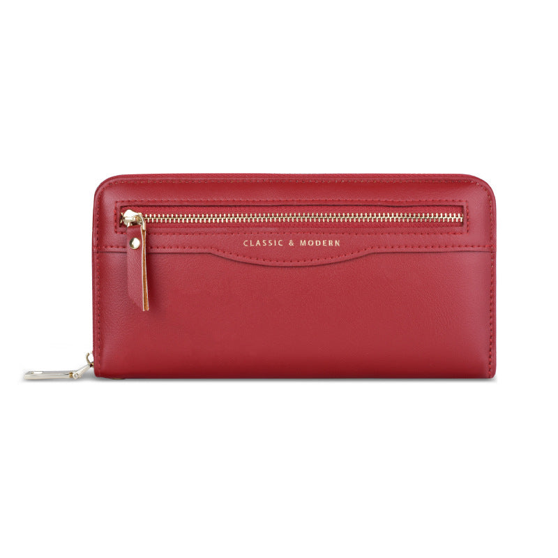 Casual Women's Zipper Change Long Clutch Bags