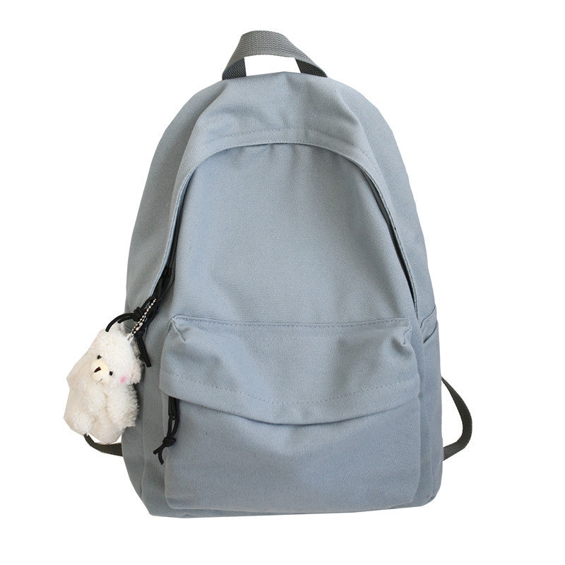 Fashion Canvas Female Korean College Solid Backpacks
