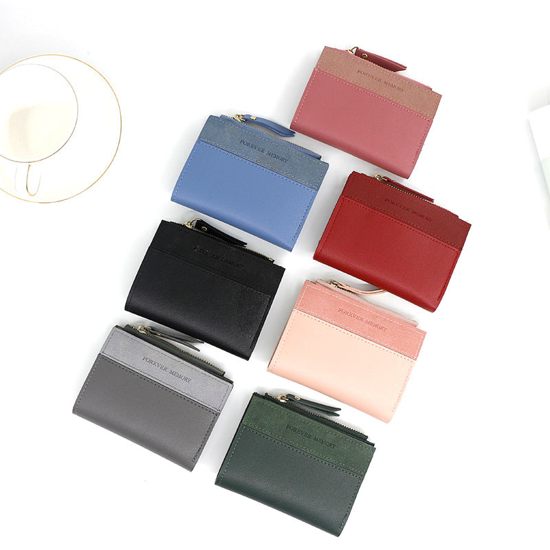 Women's Fashion Short Contrast Color Tassel Zipper Ladies Wallets