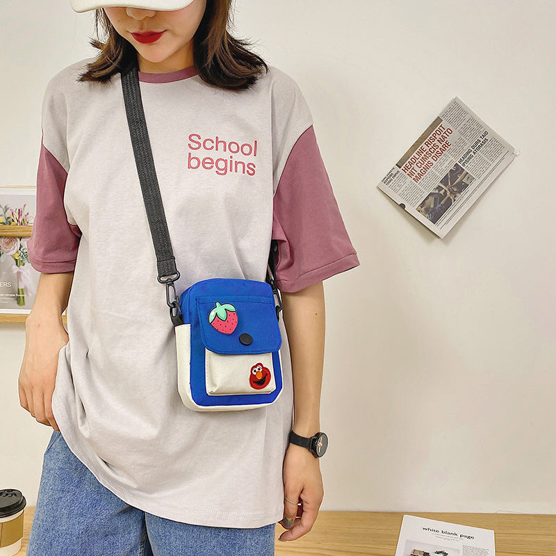 New Sesame Street Female Canvas Cartoon Shoulder Bags