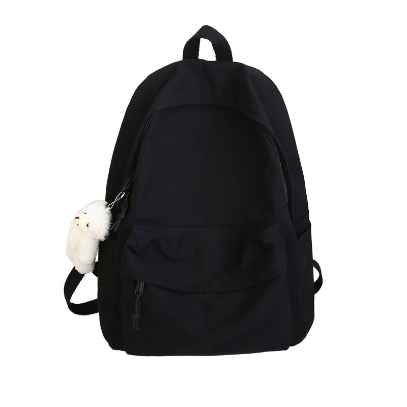 Fashion Canvas Female Korean College Solid Backpacks