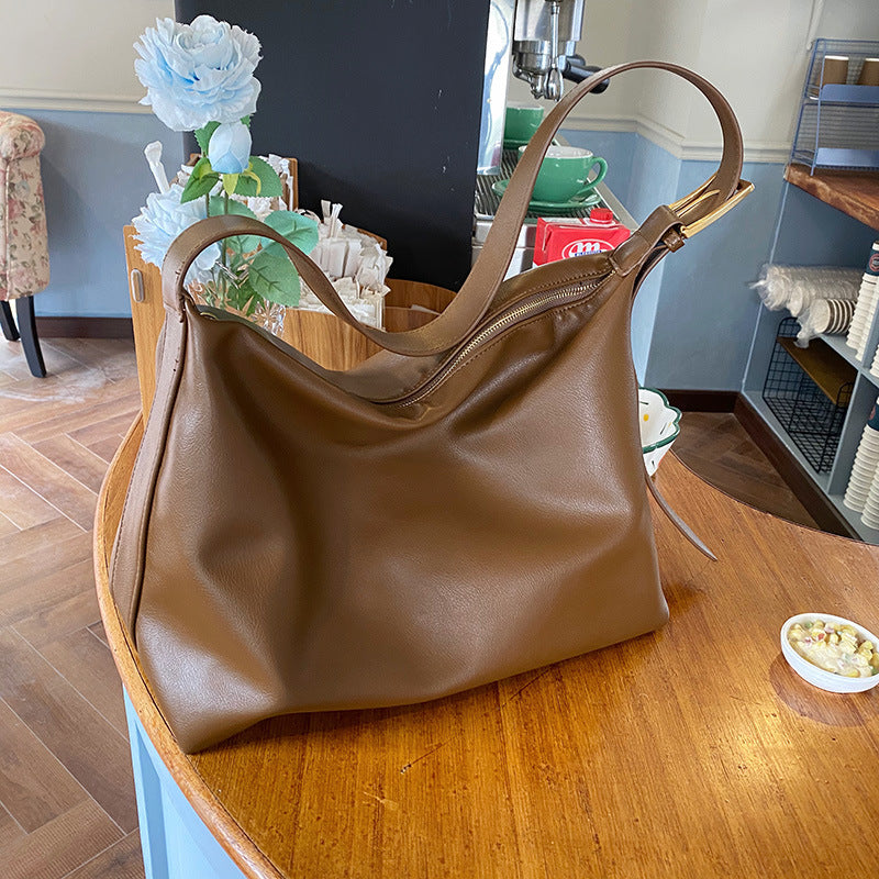 Korean Style Daily Soft Collapse Minimalist Big Shoulder Bags