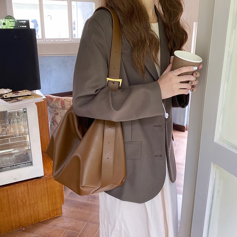 Women's Korean Style Large Capacity Soft Collapse Shoulder Bags