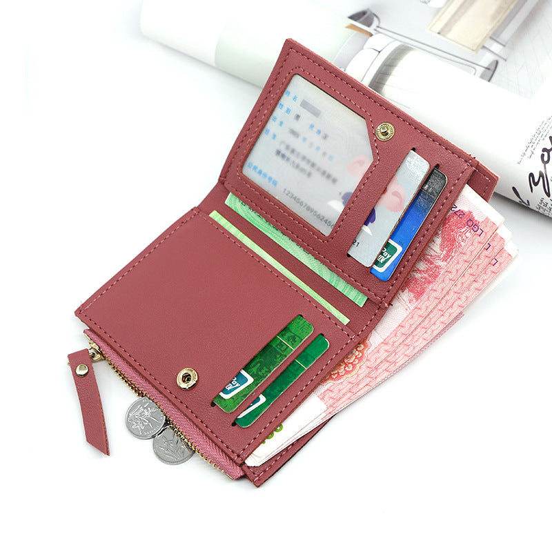 Women's Fashion Short Contrast Color Tassel Zipper Ladies Wallets