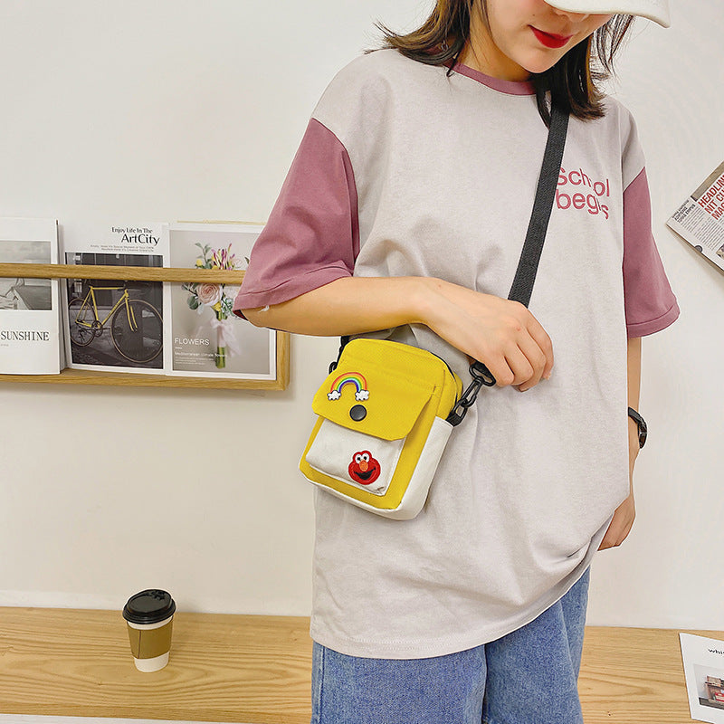 New Sesame Street Female Canvas Cartoon Shoulder Bags