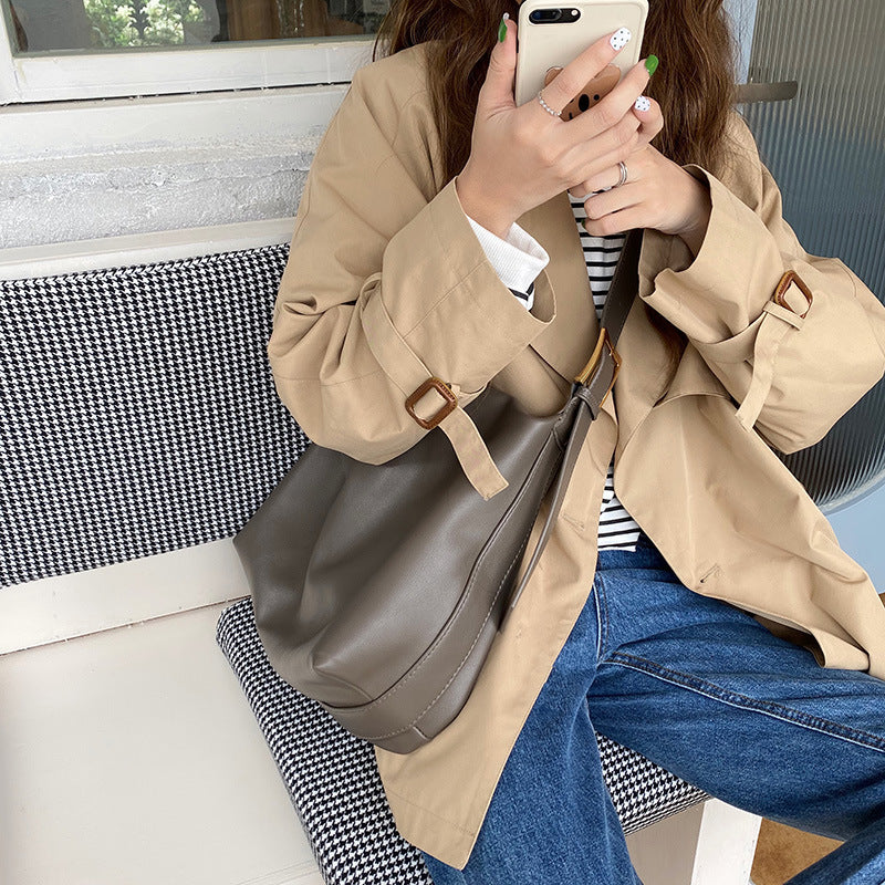 Women's Korean Style Large Capacity Soft Collapse Shoulder Bags