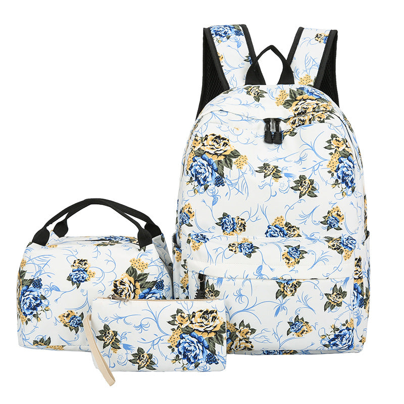 Classic Unique Three-piece Large Capacity Floral Backpacks