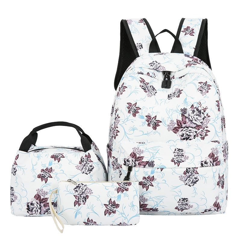 Classic Unique Three-piece Large Capacity Floral Backpacks