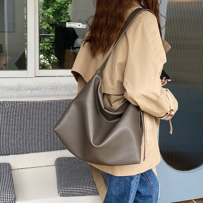 Women's Korean Style Large Capacity Soft Collapse Shoulder Bags