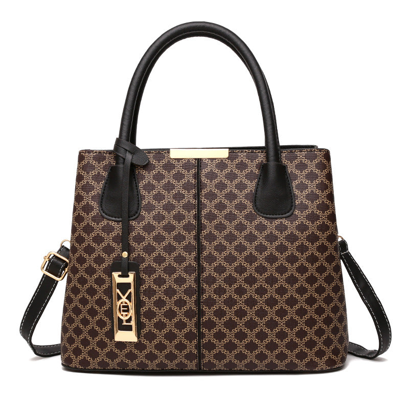 Women's Simple Retro Printed Fashion Large Capacity Handbags
