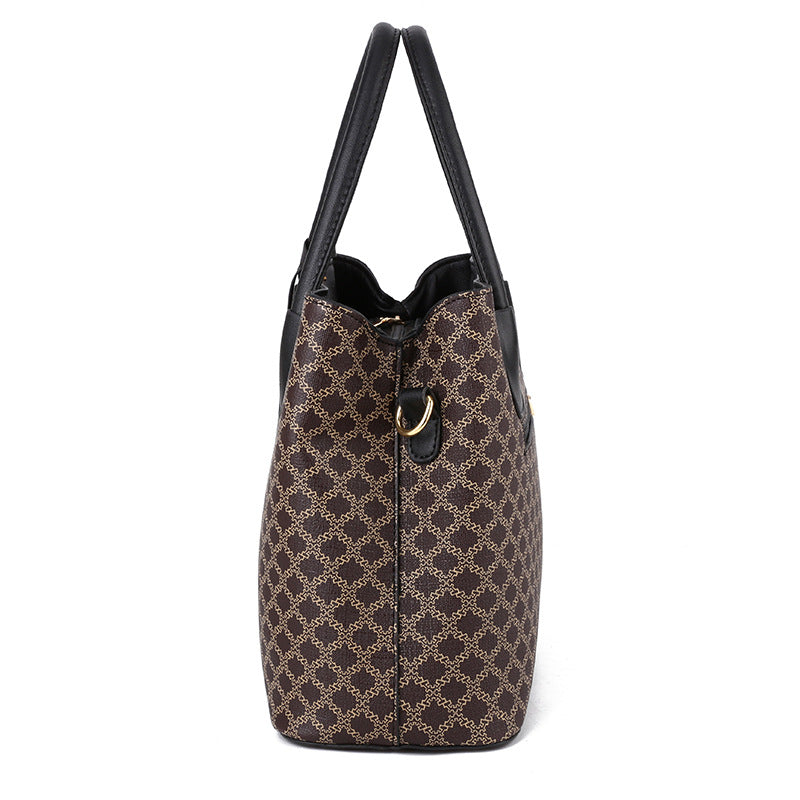 Women's Simple Retro Printed Fashion Large Capacity Handbags