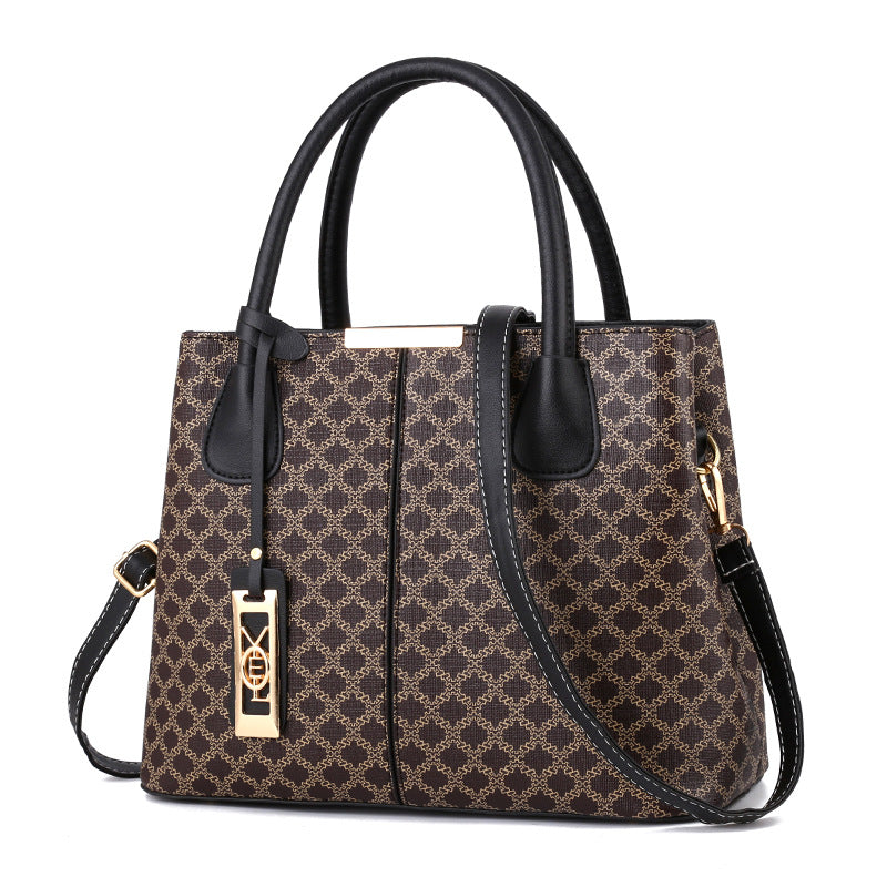 Women's Simple Retro Printed Fashion Large Capacity Handbags