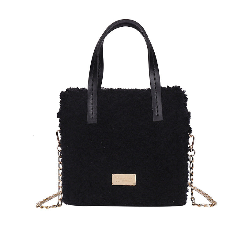 Women's Mesh Woven Homemade Plush Fashion Retro Handbags