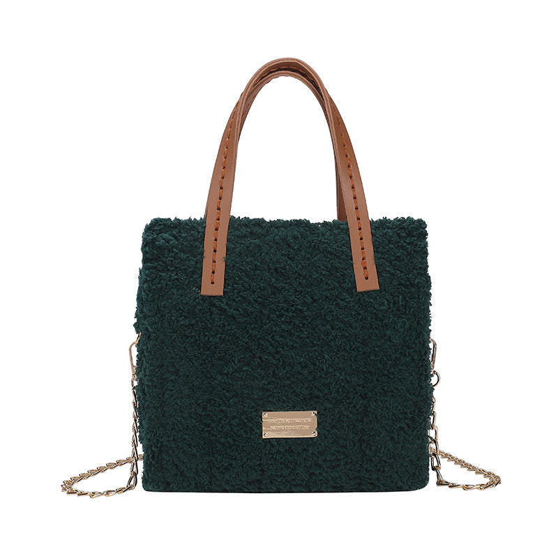 Women's Mesh Woven Homemade Plush Fashion Retro Handbags