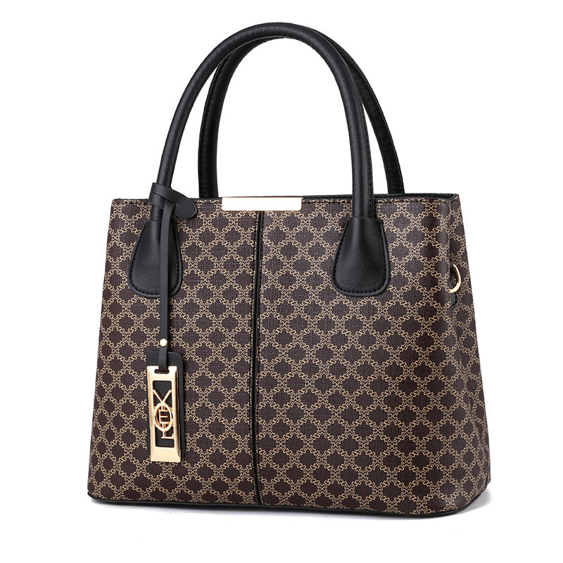 Women's Simple Retro Printed Fashion Large Capacity Handbags