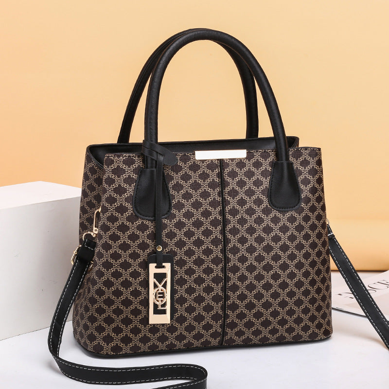 Women's Simple Retro Printed Fashion Large Capacity Handbags