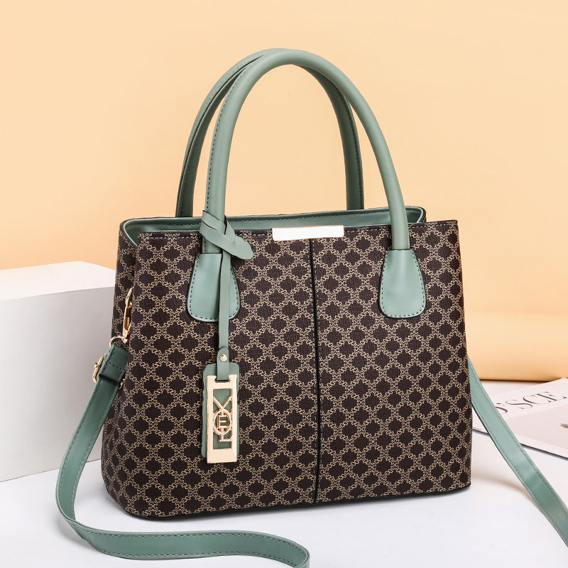 Women's Simple Retro Printed Fashion Large Capacity Handbags