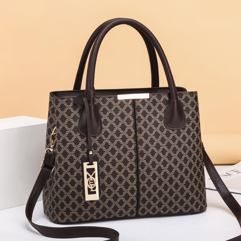 Women's Simple Retro Printed Fashion Large Capacity Handbags
