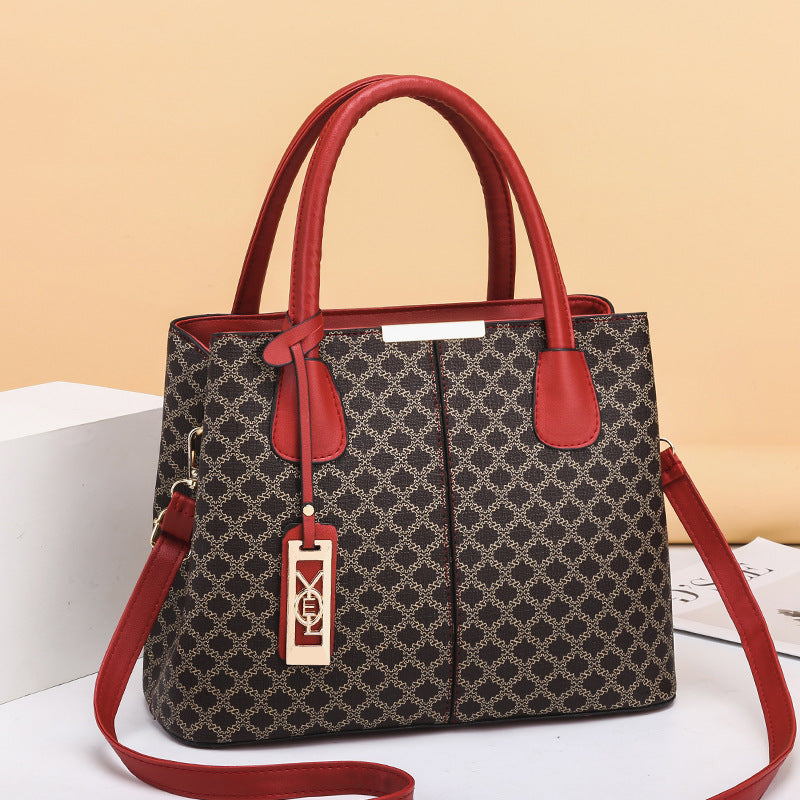Women's Simple Retro Printed Fashion Large Capacity Handbags