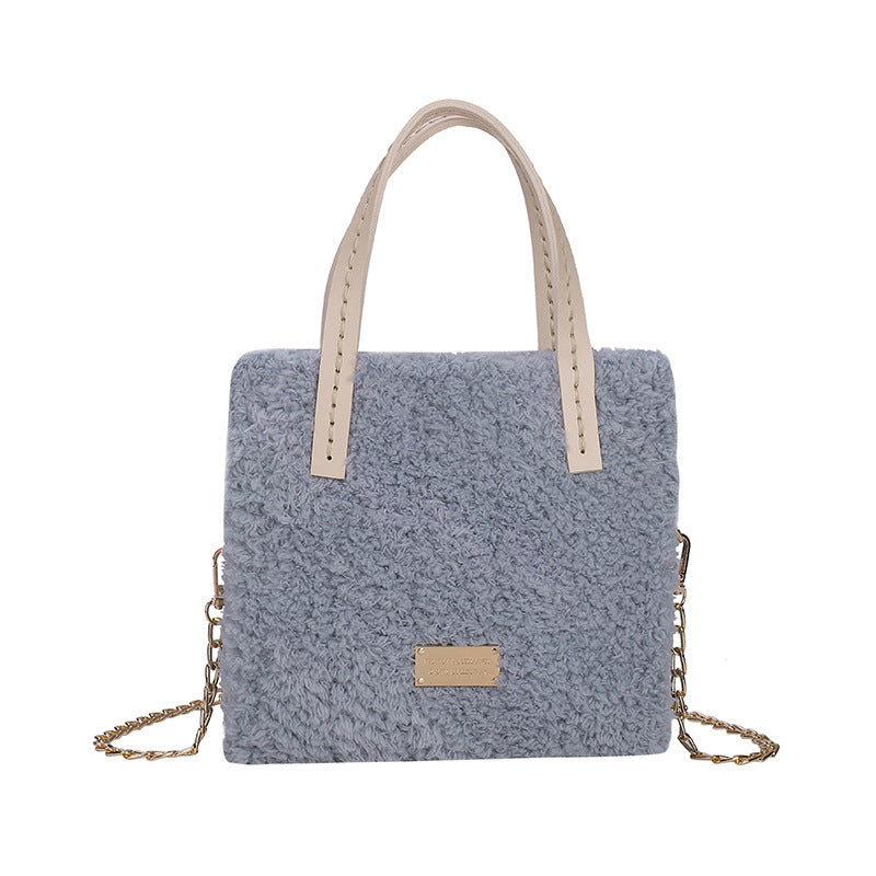 Women's Mesh Woven Homemade Plush Fashion Retro Handbags