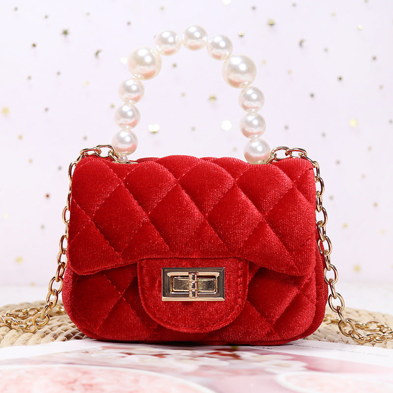 Women's Gold Veet Mini Fashion Pearl Women's Messenger Bag