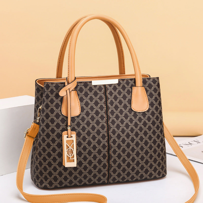 Women's Simple Retro Printed Fashion Large Capacity Handbags
