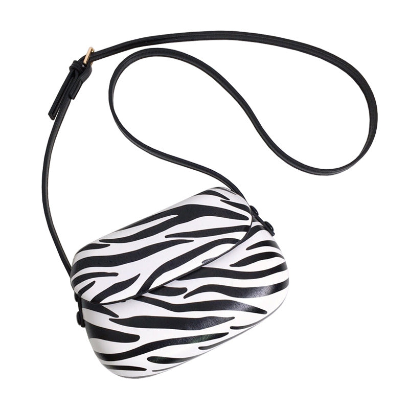 Women's Zebra Pattern Horseshoe Saddle Mini Cell Bags