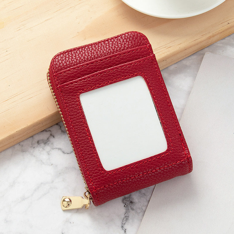 Women's Korean Solid Color Driving License Mini Card Holder