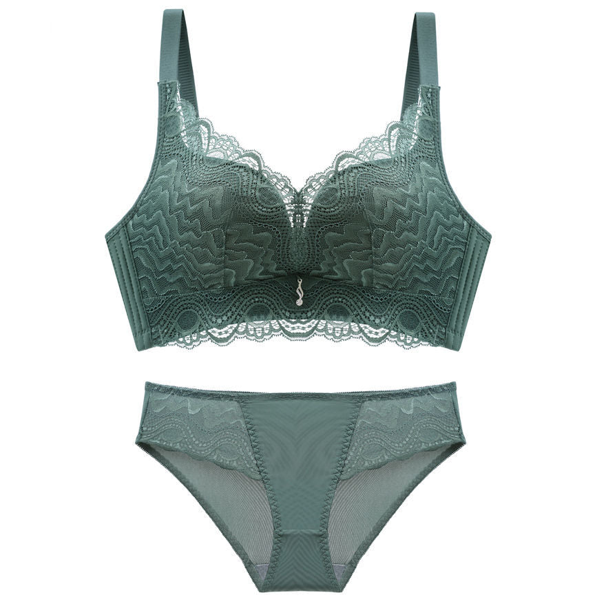 Women's Small Chest Push Up Wireless Adjustable Breast Holding Lingerie Sets