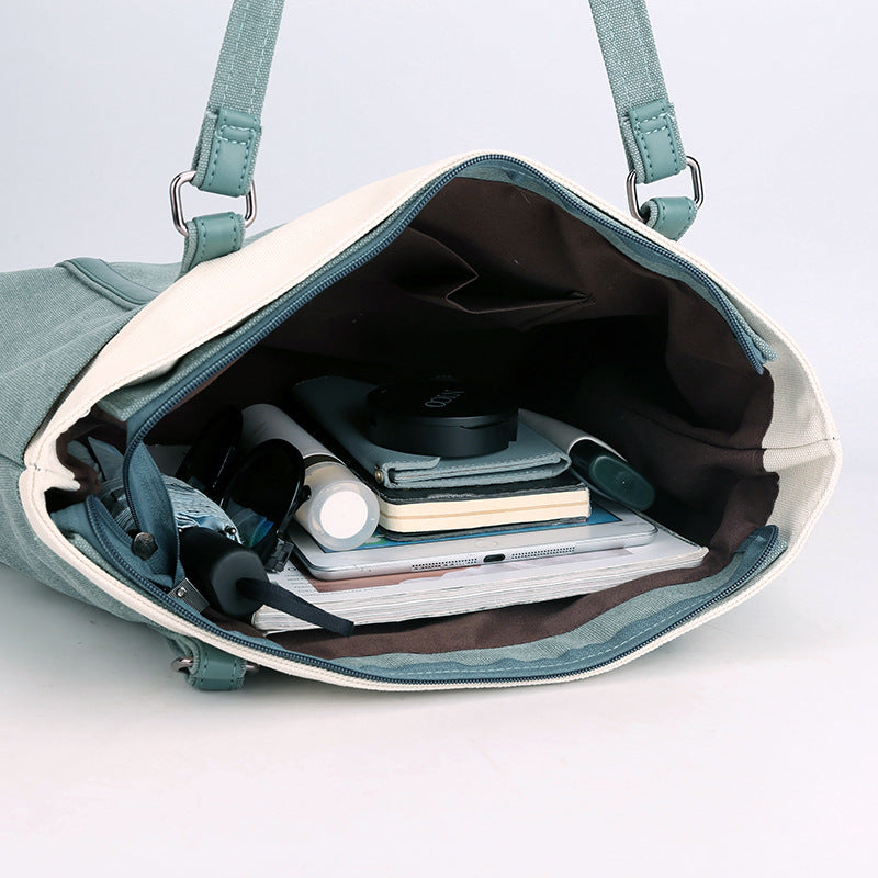 Women's Trendy Vintage Canvas Fashion Contrast Shoulder Bags