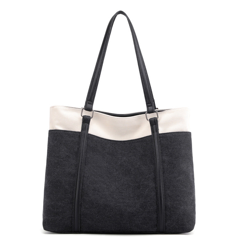 Women's Trendy Vintage Canvas Fashion Contrast Shoulder Bags