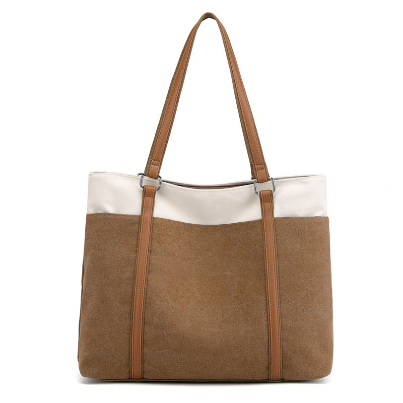 Women's Trendy Vintage Canvas Fashion Contrast Shoulder Bags