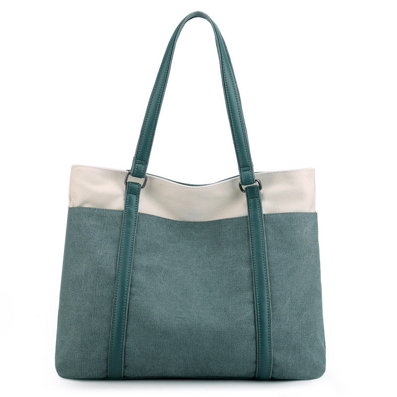 Women's Trendy Vintage Canvas Fashion Contrast Shoulder Bags