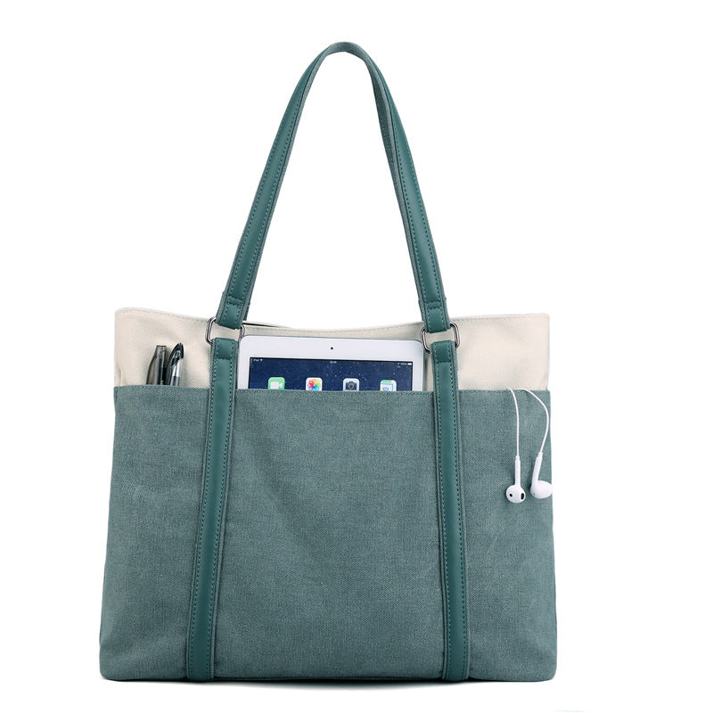 Women's Trendy Vintage Canvas Fashion Contrast Shoulder Bags