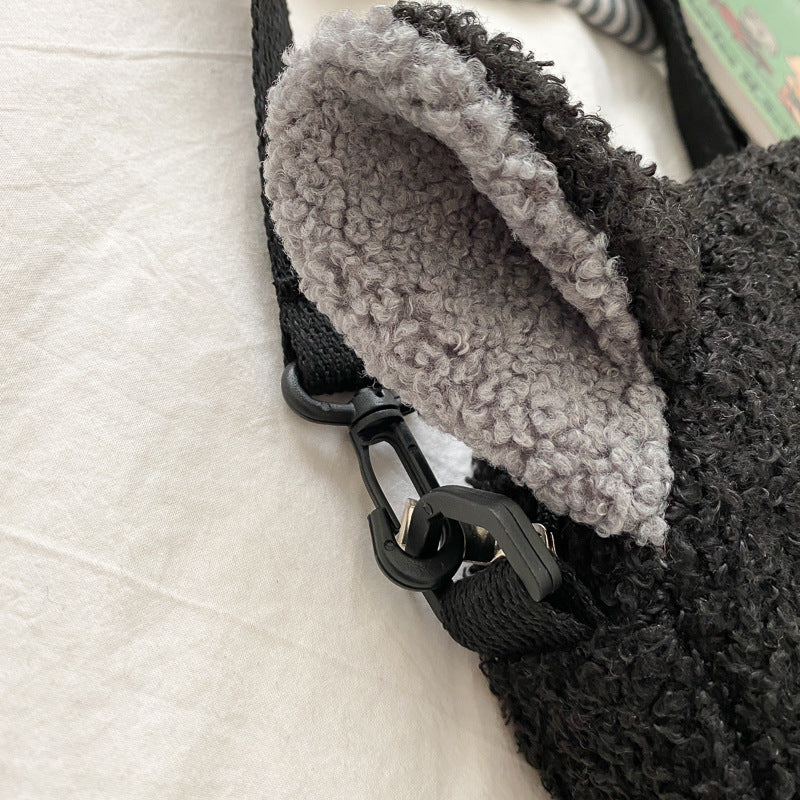 Style Ugly Cute Winter Versatile Plush Crossbody Bags