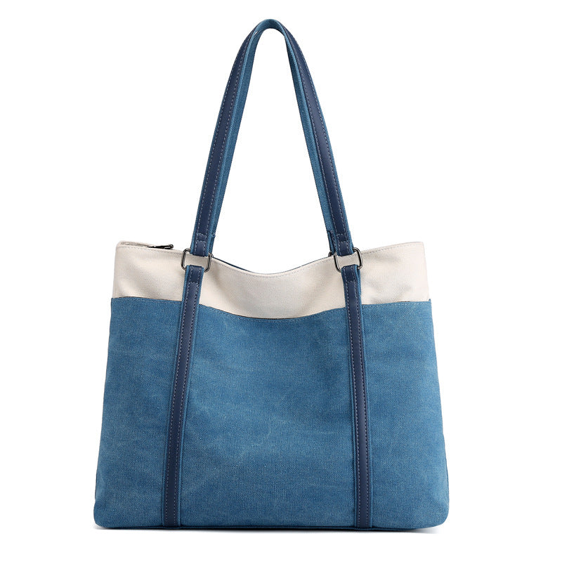 Women's Trendy Vintage Canvas Fashion Contrast Shoulder Bags