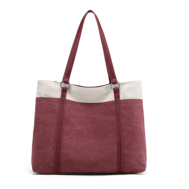 Women's Trendy Vintage Canvas Fashion Contrast Shoulder Bags