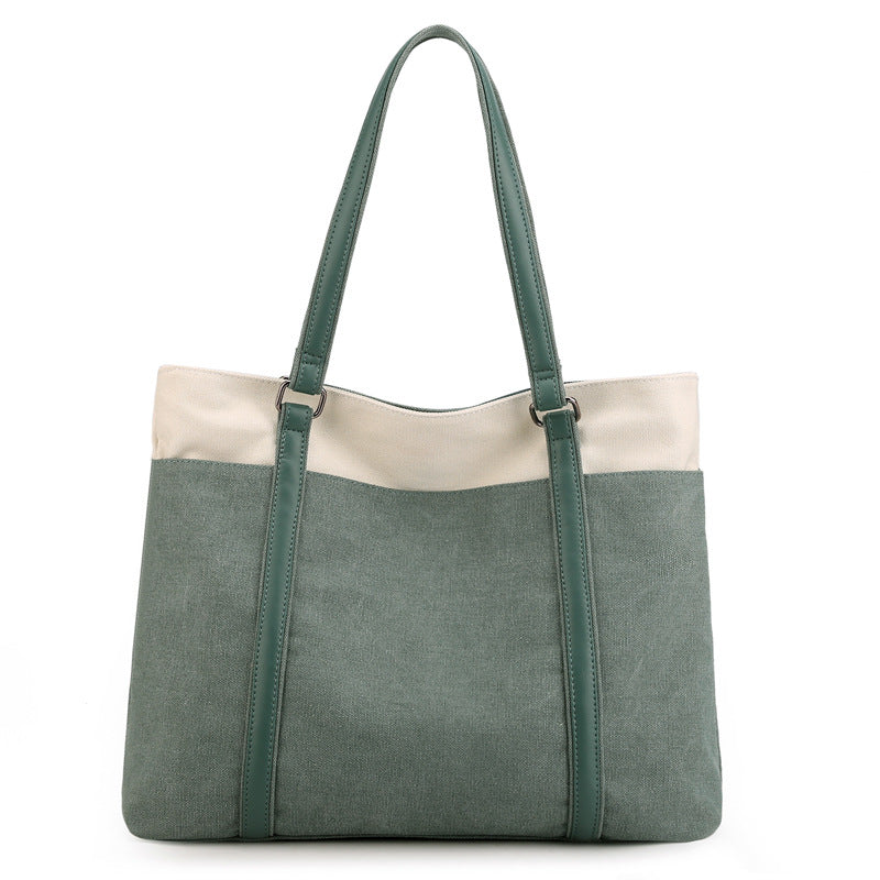 Women's Trendy Vintage Canvas Fashion Contrast Shoulder Bags