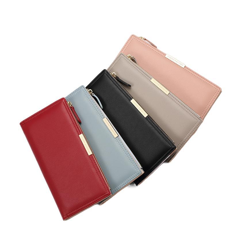 Women's Korean Long Multiple Slots Zipper Female Bags