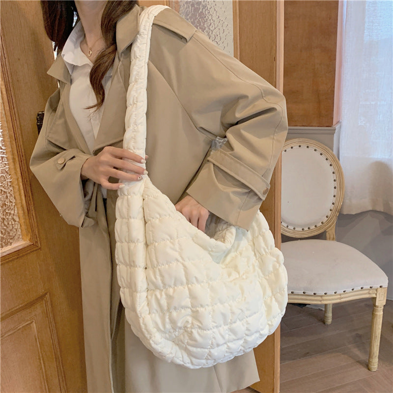 Pleated Big Female Cool Lightweight Large Capacity Crossbody Bags