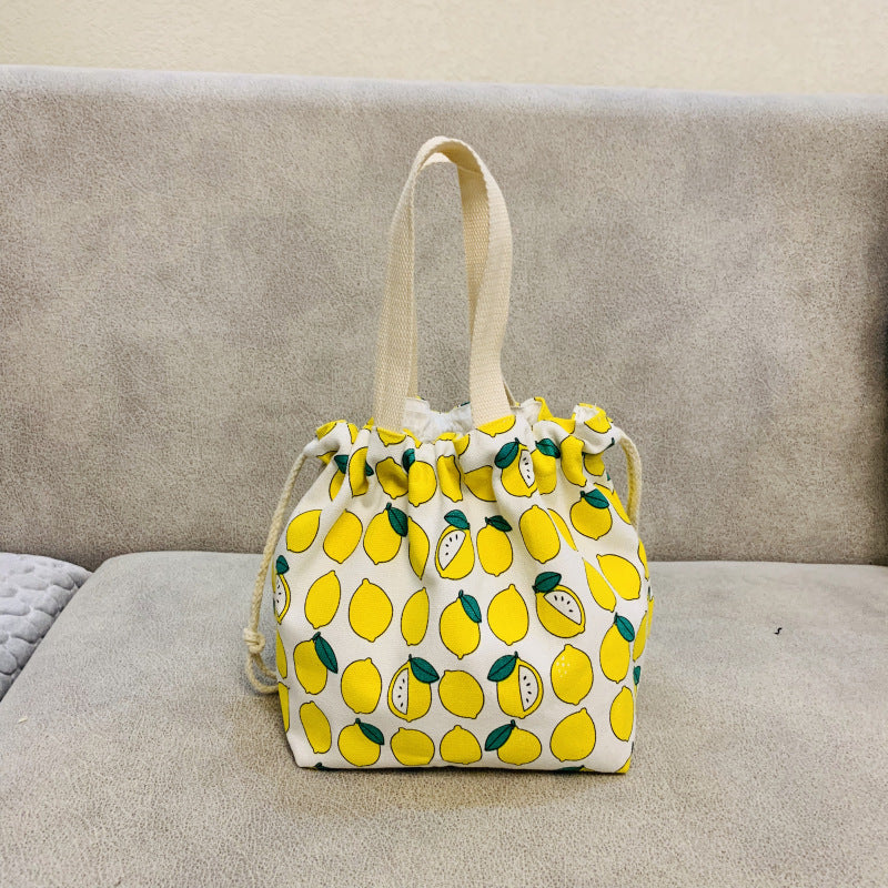 Style Lunch Box Drawstring Pull String Storage Bags
