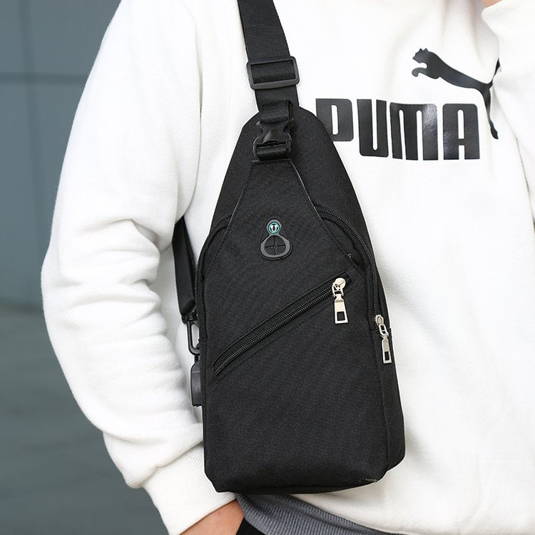 Men's Durable Cool Charging Leisure Simple Men's Chest Bags