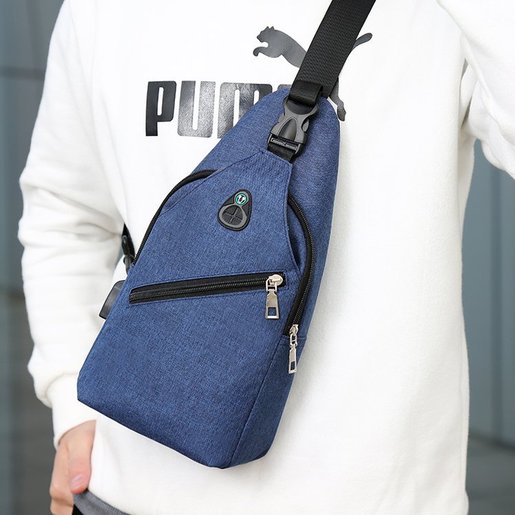 Men's Durable Cool Charging Leisure Simple Men's Chest Bags