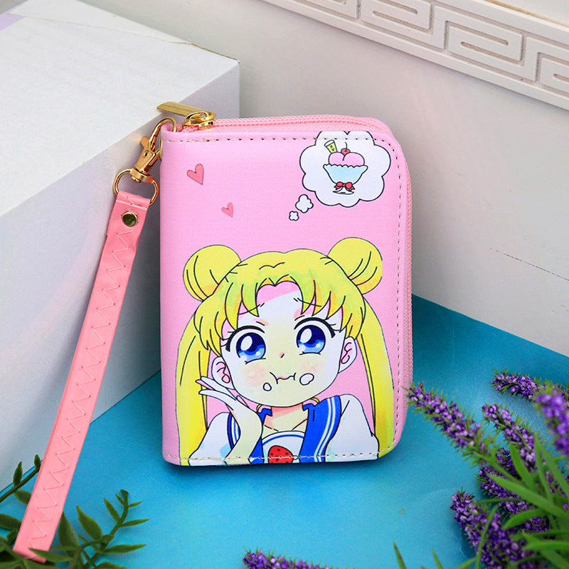 Cartoon Beautiful Cute Female Fresh Lady Ladies Wallets
