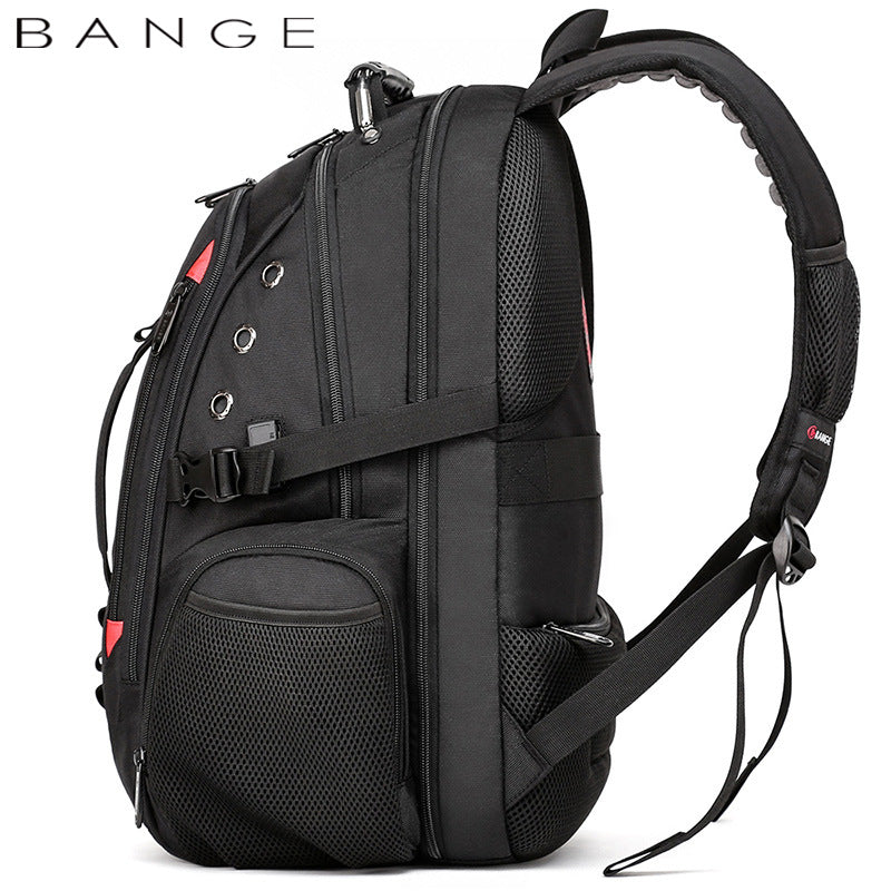 Men's Bange Waterproof Earplug Hole Charging Large Backpacks